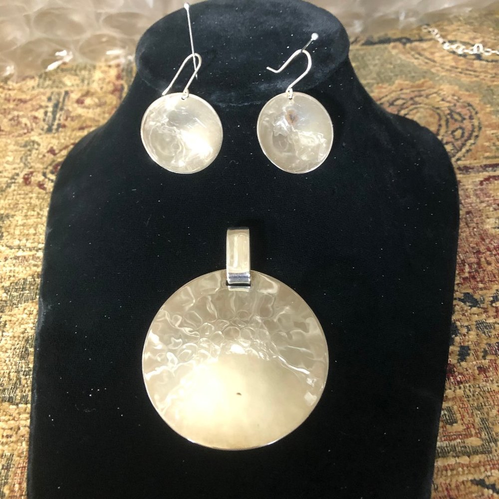 Vintage High Polish Necklace Earring Set